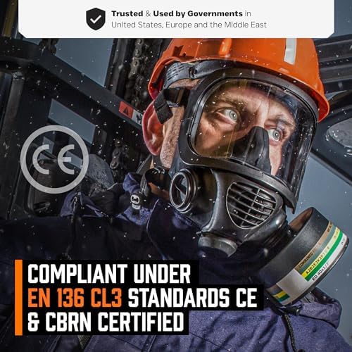 MIRA SAFETY M Certified CBRN Full Face Gas Mask Reusable Respirator Professional Grade (CM-6M Mask WITH Drinking System), 2 Piece Set - Image 6