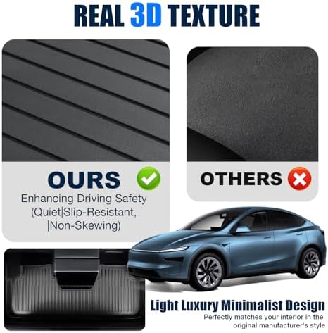 All-Weather Floor Mats Compatible with Tesla Model Y Juniper 2025 2026 (Not for Standard),TPE Set with Trunk Sill Protector & Rear Seat Back Cover, Custom Fit for 5-Seater(8PCS) - Image 4