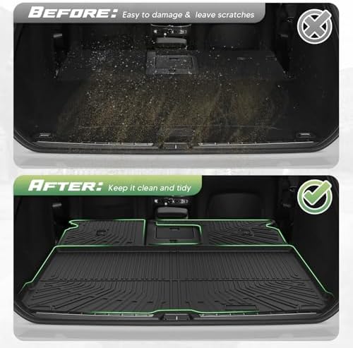 XC60 Floor Mats - Car Mats for Volvo XC60 2018-2025 2026 (Only T5/T6 Models and Not Hybrid), All Weather Full Set Cargo Liner with Backrest Mat for XC60 Accessories, Heavy Duty Waterproof, Black - Image 4