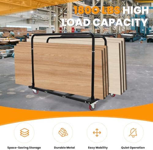 Folding Table Cart, Panel Cart with Swivel Wheels, Heavy Duty Planer cart with 1800LBS & 10 Table Capacity for Party, Banquets, Conferences, and Events - Image 2