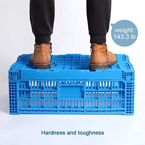 Collapsible Storage Bin Containe，52 Liter Transfer box,crate Transit storage of various items (23.6" L x 15.7" W x 8.6" H) - Image 4
