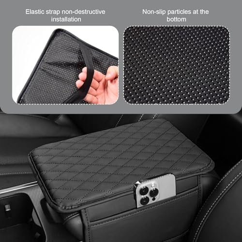 Upgraded Car Center Console Cover, Microfiber Leather Armrest Cover Cushion with 2 Storage Bags, Scratch-resistant Armrest Storage Box, Universal Car Interior Protector Accessories (Black) - Image 7