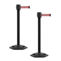 Montour Line MSR760 Set of 2 Retractable Belt Barrier Stanchion, Rubber Base by Montour+Line