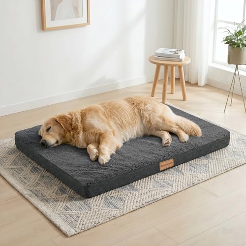 Patas Lague Orthopedic Large Dog Bed Pet Sofa Mat 56''X40'' Dark Grey - Image 3