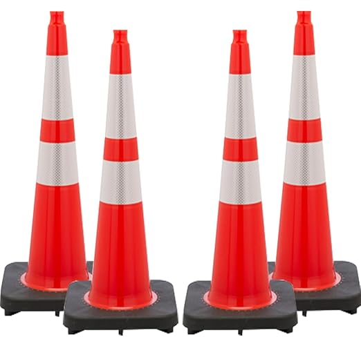 BESEA 36” inch Orange PVC Traffic Cones by BeSea