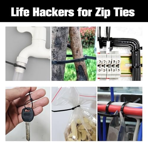 Zip Ties 12 inch, 1000 Pack Black Zip Ties, Self-Locking Nylon Cable Ties with 50 lb Tensile Strength,Wire Ties for indoor and outdoor use. - Image 5