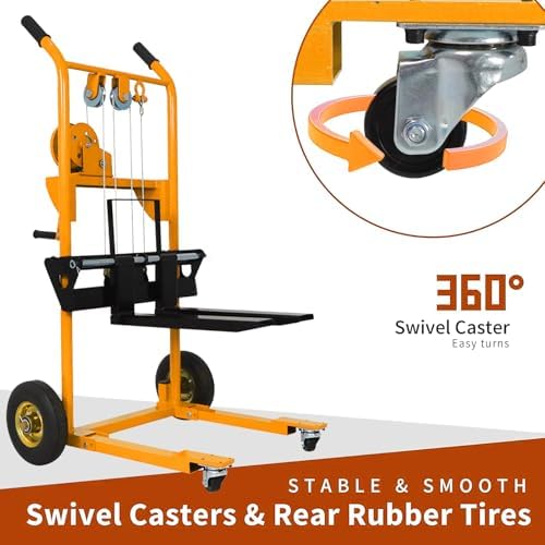 Tory Carrier Winch Stacker Material Lift Dolly 330lbs, 40.5" Max Lift - Image 7