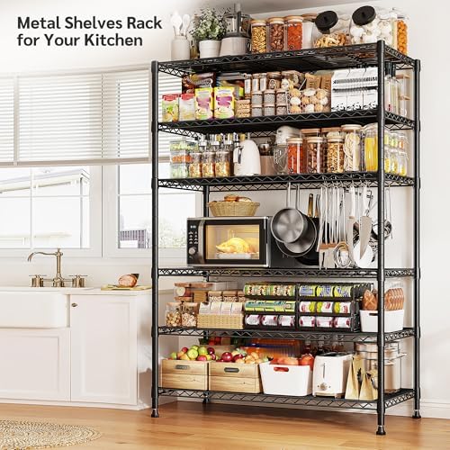 REIBII 6-Tier Storage Shelves, 75''H 1200LBS Garage Shelving for Warehouse (Pack of 2) - Image 5