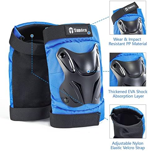 Tanden Skating Protective Gear Knee and Elbow Pads Wrist Guards for Roller Skating Skateboarding, Skate Pads Adult Knee Pads - Image 4
