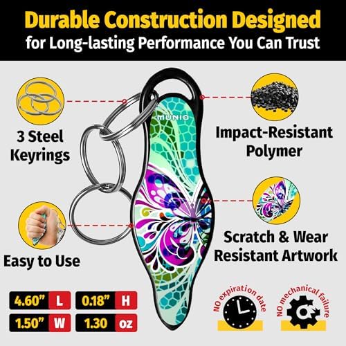 MUNIO Self Defense Keychain – Lightweight, Stylish & Portable Safety Tool for Women & Men – Non-Lethal Kubotan, Easy to Use - Image 3