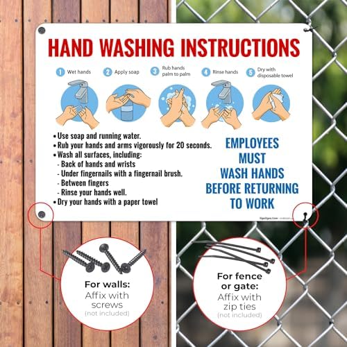 Employees Wash Hands Before Returning to Work Sign, - Image 4