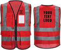 High Vis Safety Vest Reflective Strips, Multi-Pocket Design, Available in Yellow,Orange,black,Pink,blue,Red,purple by Unknown