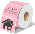 2" x 2" Thermal Labels Stickers Pink, Square Thermal Shipping Stickers by BriCabel