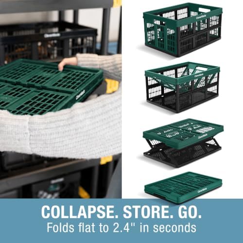 CleverMade Collapsible Utility Crates For Storage, 45L 3 Pack, Forest - Image 6