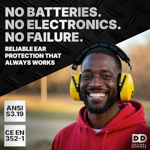 DECIBEL DEFENSE Ear Protection, 37 dB NRR Ear Muffs (SAFETY YELLOW) - Image 5