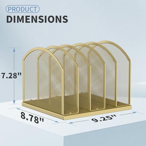 Gawerk 5-Section Vertical Desktop Organizer, 5-Section Mesh File Folder Stand Sorter for Office Home Classroom Organization - Image 2
