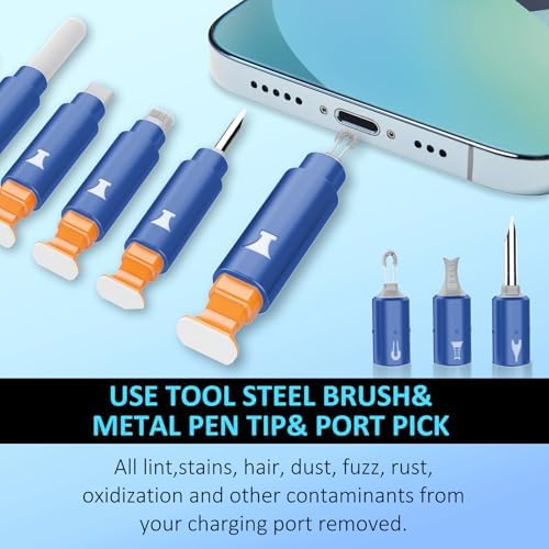 iPhone Cleaning Kit for Charging Port Cleaner AirPod Phone, Dark Blue - Image 3