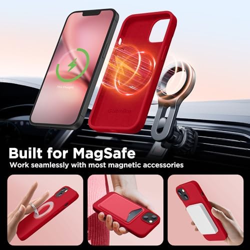 GolbinBox Magnetic for iPhone 15 Case, Silicone Cover, Red - Image 4