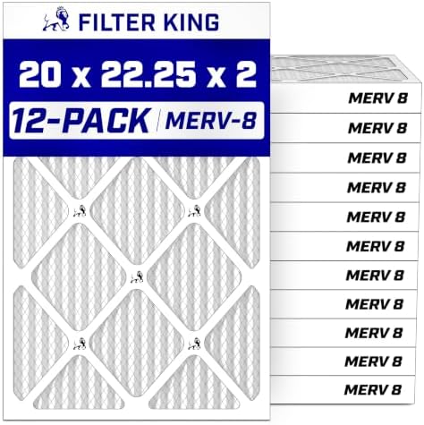 Filter King 20x22.25x2 Air Filter MERV 8, AC Furnace Filters (12-Pack) by FilterKing