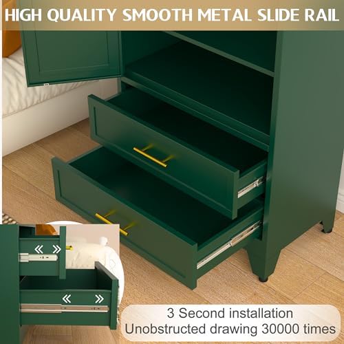 GAIOUS 71" Wardrobe Cabinet with 2 Doors, 1 Adjustable Shelf and 2 Drawers - Image 4
