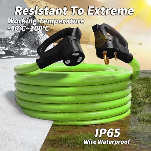 PlugSaf 100 FT 30 Amp RV Extension Cord Outdoor, 10AWG 125V 3125W STW Green - Image 6