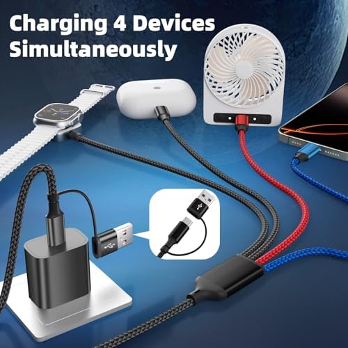 Travel Essentials 4-in-2 Multi Charging Cable for Apple Watch Charger, 5FT - Image 2