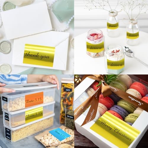 2" x 3" Gold Thermal Label Stickers,Waterproof Thermal Printer Sticker Labels for Gift Wrapping, Self-Adhesive Name Price Tag DIY Custom Logo Design (280 pcs,Gold) - Image 5