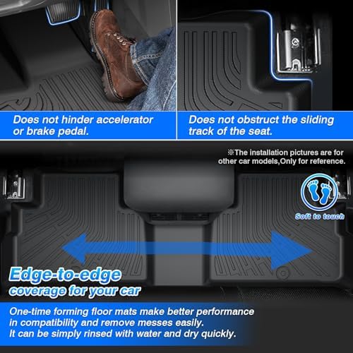Telluride Floor Mats - Fit for Kia Telluride 2020-2025 (7&8 Seats)（Not for 2027）, All Weather Floor Mat & Cargo Liner w/Baclkrest for Telluride Accessories, Heavy Duty Waterproof - Image 5