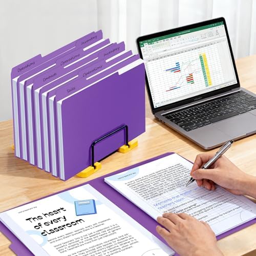 100-Pack Color File Folders, 1/3 Cut Tab, Letter Size Manilla Folder for School/Office/Classroom, Purple - Image 5