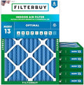 Filterbuy 18x25x2 Air Filter MERV 13 Smoke & Allergy Defense (6-Pack) by Filterbuy