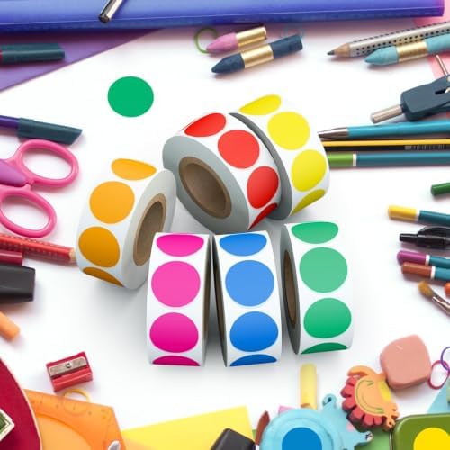 3/4" Round Color Coding Circle Dot Sticker Labels, 6 Colors - Image 7