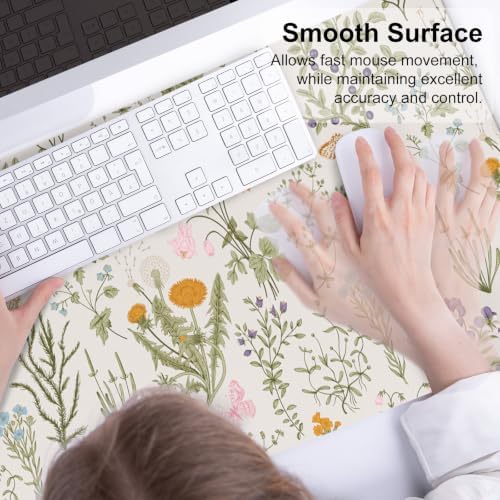 QIYI PU Leather Large Mouse Pad, Waterproof Desk Mat, 31.5" x 15.7", Herbs - Image 5