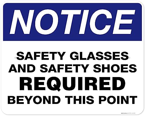 Safety Glasses and Safety Shoes Required Beyond This Point Sign, 24x30 by MySignCenter
