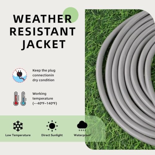 EP 12 Ft Heavy Duty Outdoor Extension Cord, 12/3 SJTW Grey 3-Prong - Image 5