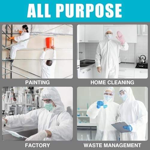 FURWEY Hazmat Suits 25 Pack Disposable Coveralls, with Elastic Wrists, Ankles, Available in 5 sizes - Image 4