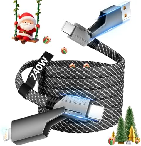 USB C Cable Fast Charging, 240W MAX 4 in 1 Charging Cable with E-Mark Chip by MPATIBY