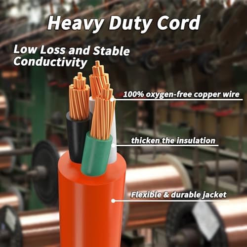 PlugSaf 3FT 3Pack 12 Gauge Extension Cord, Short Extension Cord, Orange - Image 3