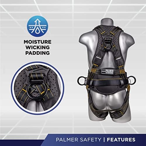 Palmer Safety Hammerhead 5pt Safety Harness Back Padded, QCB Chest, Tongue Buckel Legs Straps, Back & Side D-Rings - Image 4