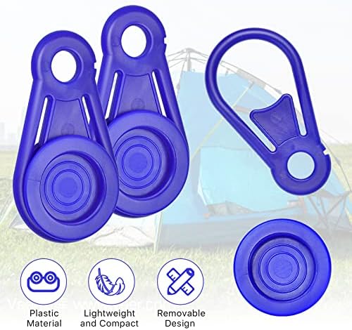 Tarp Clips Heavy Duty, 20 Pack Tarp Grabber Movable Canopy Clips for Outdoor Camping, Tent, Awning, Banner, Cover Swimming Pool Covers Plastic Tarp Holder Clips Blue - Image 6