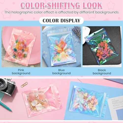 FUNFERY 4x6 inch Rainbow Clear Window Smell Proof Holographic Mylar Bags - Image 4