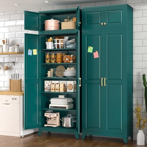Polup 90" Pantry Cabinet, Tall Metal Storage Cabinet with Doors and Shelves - Image 7