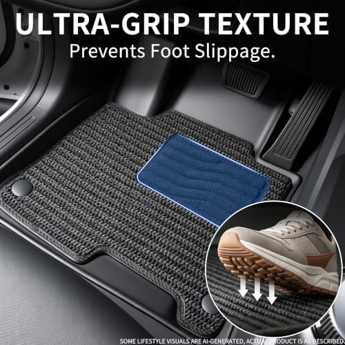 Custom Fit Double Layer TPE Floor Mats for 2026 Kia Sportage Gas 2023-2025, Full Coverage All Weather Floor Mat Trunk Cargo Liner with Backrest Protectors & for Sportage Accessories (No for Hybrid) - Image 2