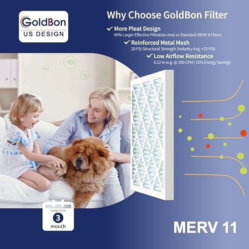 14x14x1 MERV 11 Air Filter 4-Pack for HVAC Furnace - Image 3