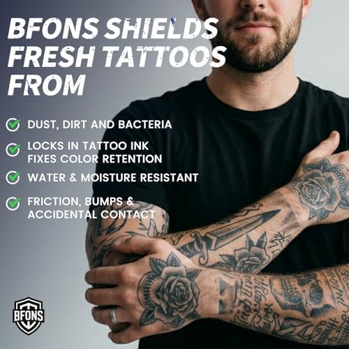 BFONS Tattoo Aftercare Waterproof Bandages 6 in x 4.4 yd Tattoo Cover Up Tape, Tattoo Supplies Second Skin Bandage Flat Roll Transparent Film Wound Healing Protective Clear Sterile and Safe Bandages - Image 2