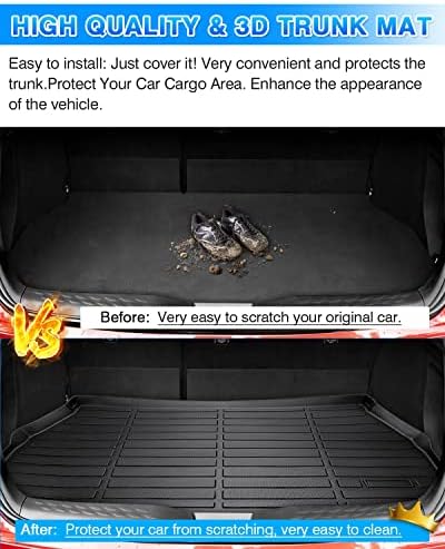 Cartist Cargo Liner Compatible with Toyota C-HR 2018-2022, All Weather Cargo Trunk Mat for CHR Accessories Heavy Duty Waterproof Black - Image 6
