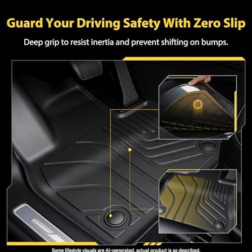 Floor Mats for 2020-2026 Ford Explorer 6 Passenger, Custom Fit All Weather TPE Floor Liners Waterproof Non Slip Heavy Duty Interior Accessories - Image 6