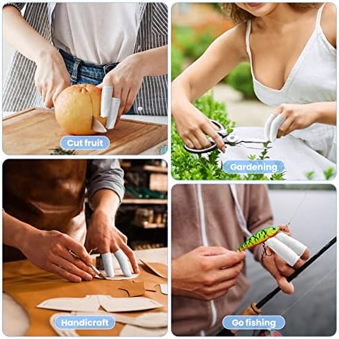 200 Pcs Cotton Finger Cots Small Finger Guards Hand Thumb Fingertips Sleeves Protector by EORTA, Comfortable, Breathable, Absorb Sweat, Reusable, Protect the Wound from Infection, White, Very Small - Image 5