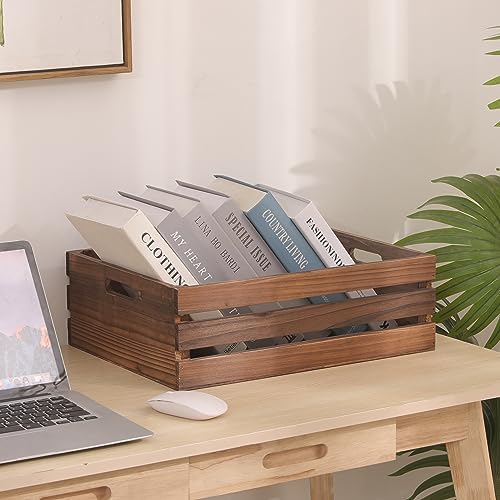 Wood Crates For Storage,Decorative Vintage Brown Wooden Crates For Display - Image 5