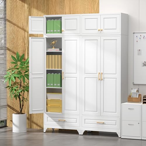 SteeLoong 90" Metal Storage Cabinet with Doors and 3 Adjustable Shelves - Image 6