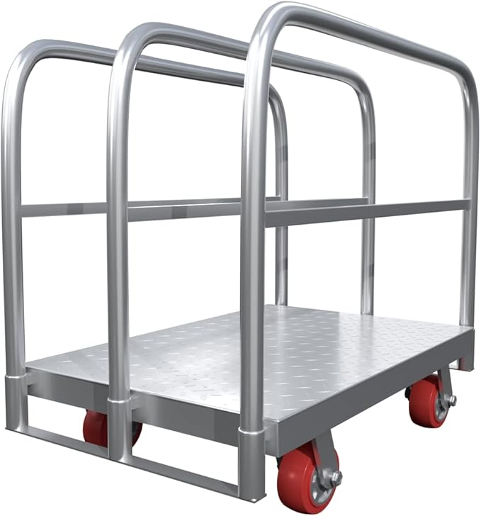 Steel Panel Truck Cart, Platform Truck, Heavy Duty Lumber Drywall Dolly by Lomive